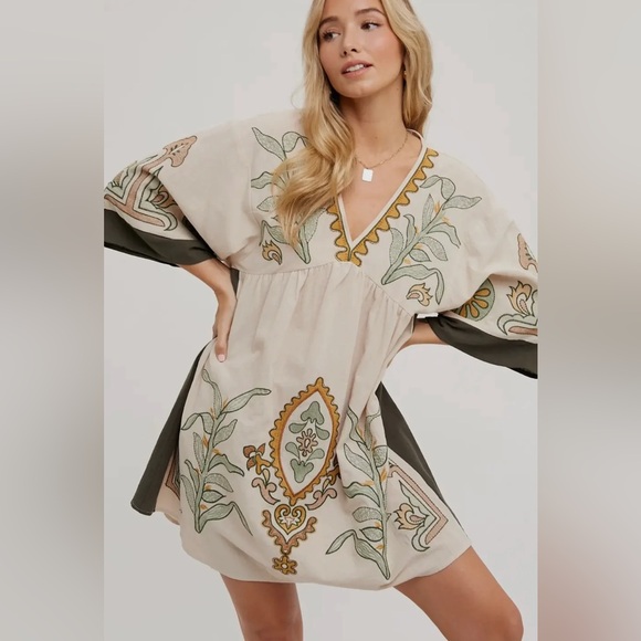 Fall Embroidered Dress - Picture 1 of 6